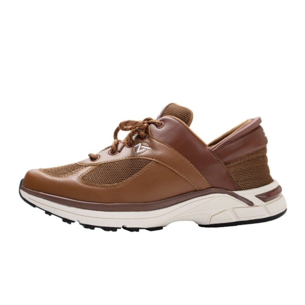 NWT Zeba Hands Free Slip On Lace Brown Athleisure Walking Sneakers Men's Size 8